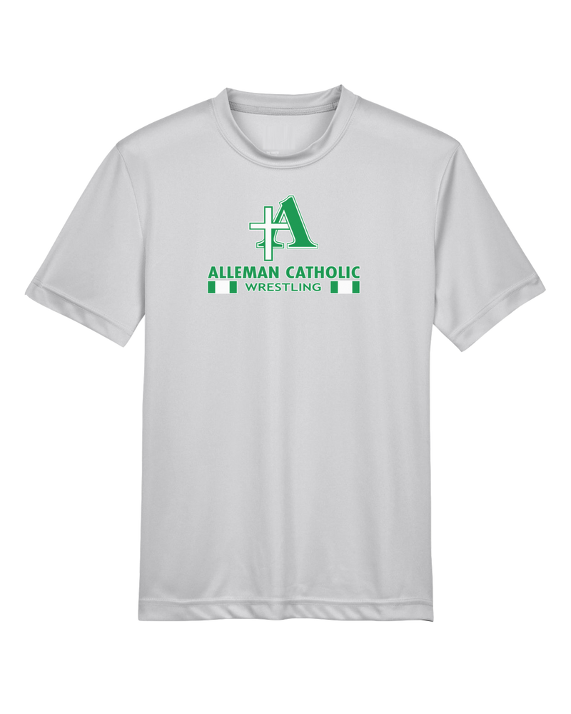 Alleman Catholic HS Wrestling Stacked - Youth Performance T-Shirt
