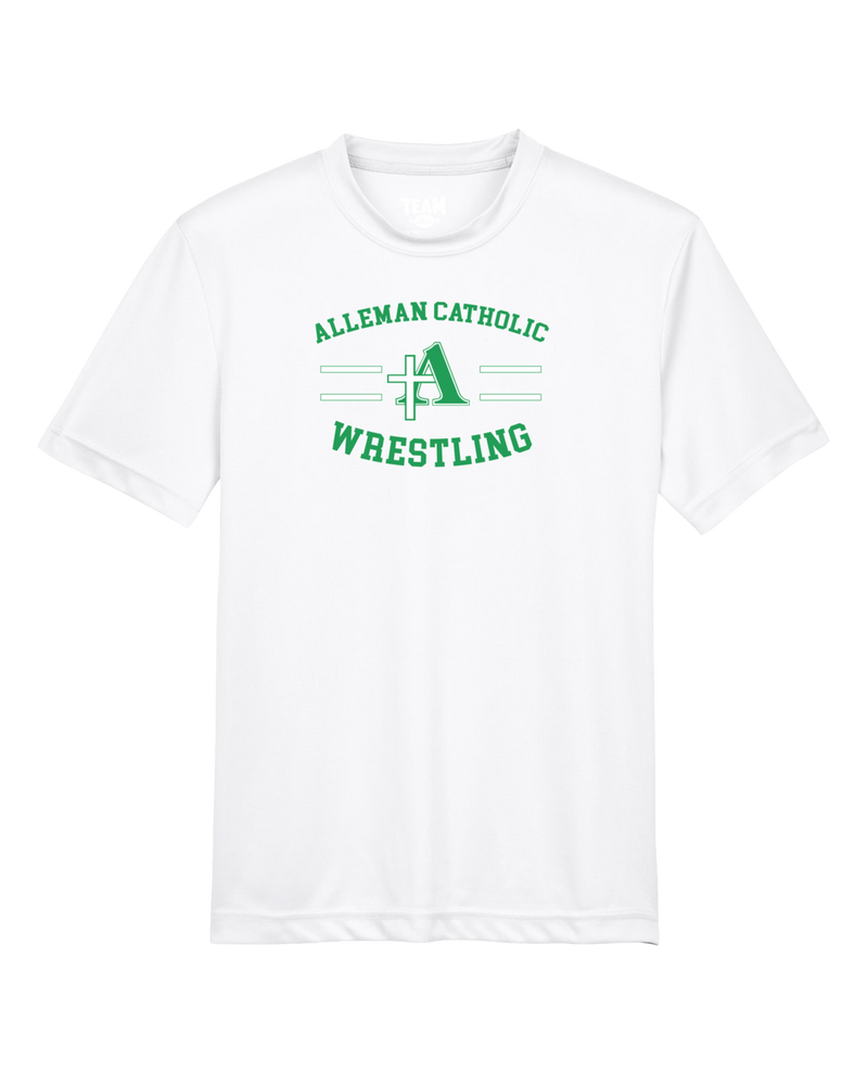 Alleman Catholic HS Wrestling Curve - Youth Performance T-Shirt