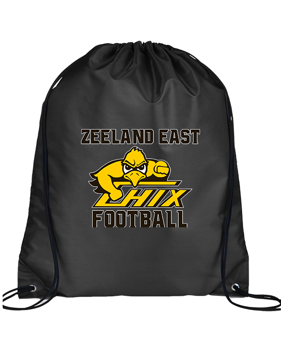 Zeeland East HS Football Logo Chix Bird - Drawstring Bag