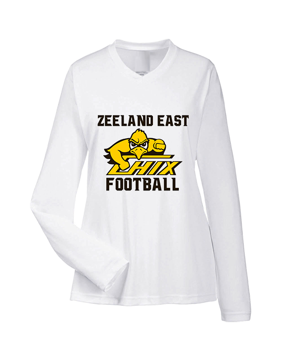 Zeeland East HS Football Logo Chix Bird - Womens Performance Longsleeve