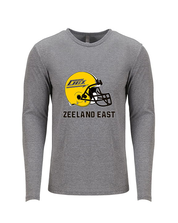 Zeeland East HS Football Logo Helmet - Tri-Blend Long Sleeve