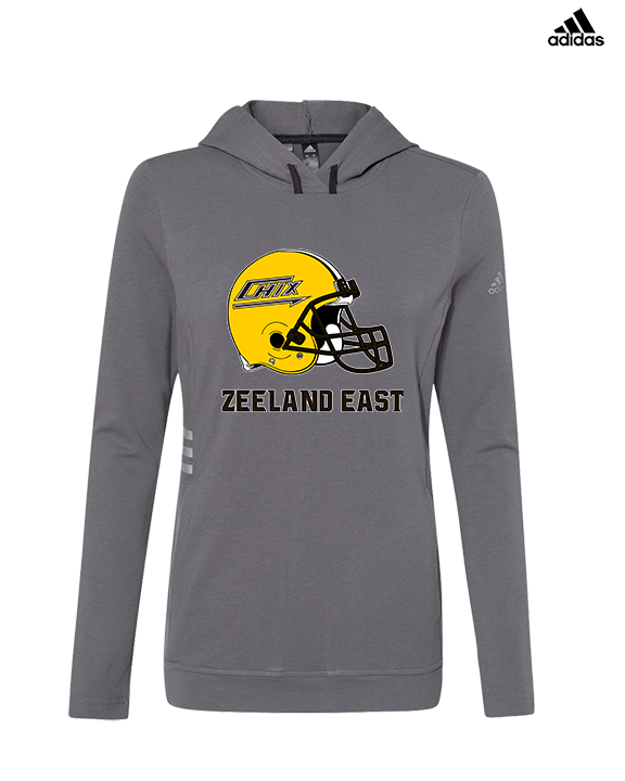 Zeeland East HS Football Logo Helmet - Womens Adidas Hoodie