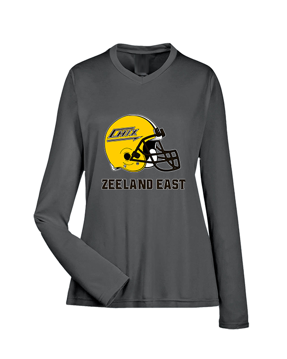 Zeeland East HS Football Logo Helmet - Womens Performance Longsleeve