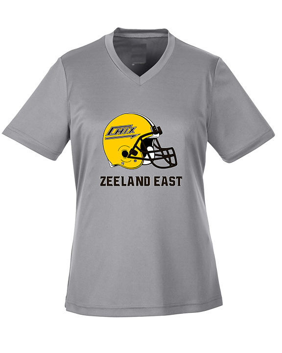 Zeeland East HS Football Logo Helmet - Womens Performance Shirt